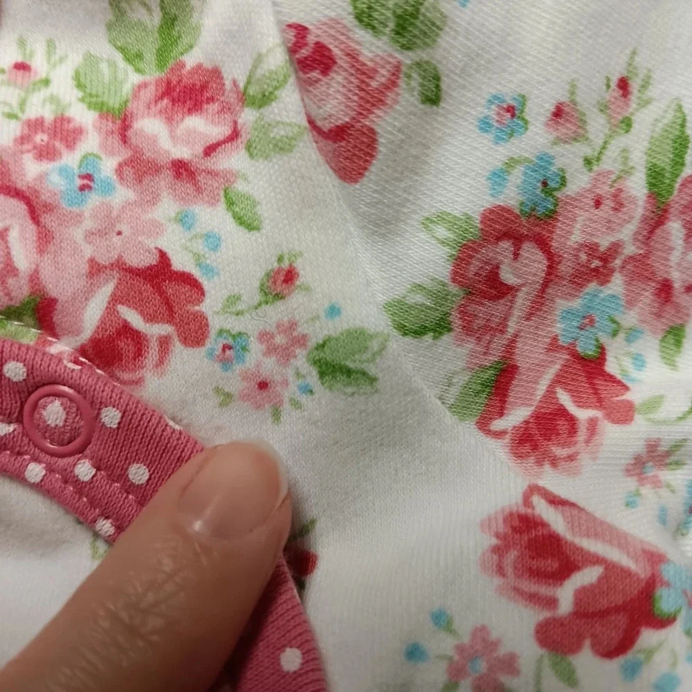 Vintage Y2K Baby Romper‎ Lot Newborn Pink Floral Bunny Polka Dot Carters